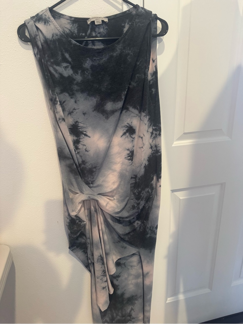 ALLSAINTS Tie Dye Draped Asymmetric Dress Size Small - Picture 2 of 6